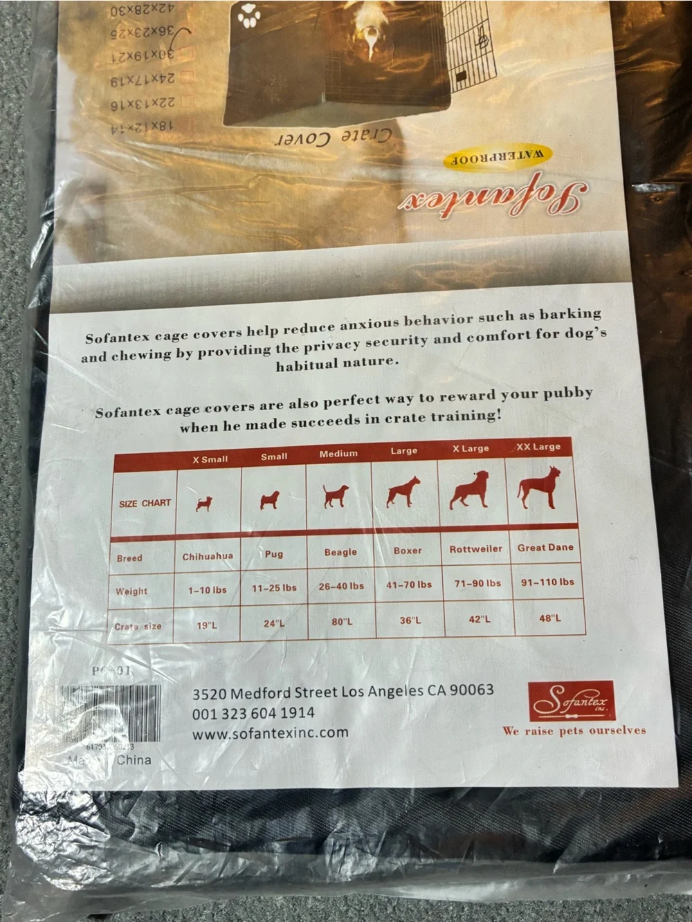 NEW Sofantex Waterproof Dog Crate Cover